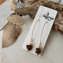Load image into Gallery viewer, Raw Crystal Earrings | Garnet | 14k Gold Fill