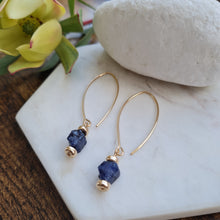 Load image into Gallery viewer, Raw Crystal Earrings | Garnet | 14k Gold Fill