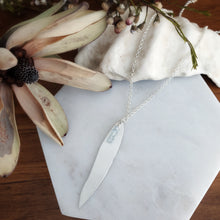 Load image into Gallery viewer, Gum Leaf Necklace | Aquamarine | Sterling Silver