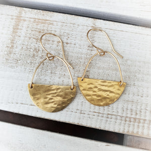 Half Moon Earrings | Brass | 14k Gold Fill