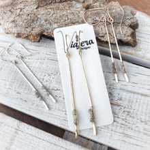 Load image into Gallery viewer, Slim Bar Earrings | 14k Rose Gold | Diamond