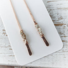 Load image into Gallery viewer, Slim Bar Earrings | 14k Rose Gold | Diamond