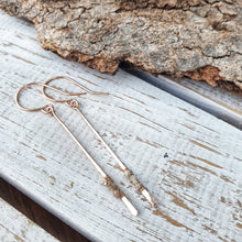 Load image into Gallery viewer, Slim Bar Earrings | 14k Rose Gold | Diamond