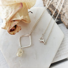 Load image into Gallery viewer, Hammered Geometric Necklace | Raw Topaz | Sterling Silver