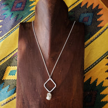 Load image into Gallery viewer, Hammered Geometric Necklace | Raw Topaz | Sterling Silver