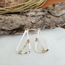 Load image into Gallery viewer, Hammered Mixed Metal Earrings | 14k Gold Fill | Sterling Silver
