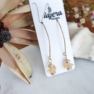 Statement Earrings | Citrine | Gold Filled
