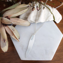 Load image into Gallery viewer, Gum Leaf Necklace | Aquamarine | Sterling Silver