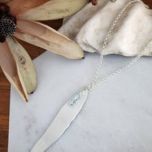 Load image into Gallery viewer, Gum Leaf Necklace | Aquamarine | Sterling Silver