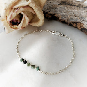 Birthstone Bracelet | Emerald | Sterling Silver