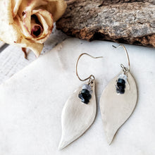 Load image into Gallery viewer, Botanical Leaf Earrings | Sapphire | Sterling Silver