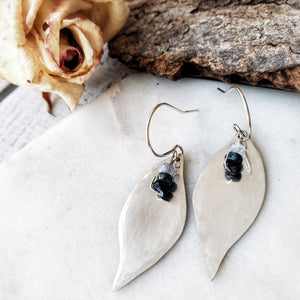 Botanical Leaf Earrings | Sapphire | Sterling Silver
