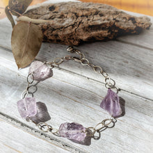Load image into Gallery viewer, Raw Crystal Bracelet | Amethyst | Sterling Silver