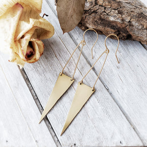 Edgy Triangle Earrings | Brass | 14k Gold Fill