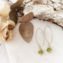 Load image into Gallery viewer, Raw Crystal Earrings | Peridot | 14k Gold Fill
