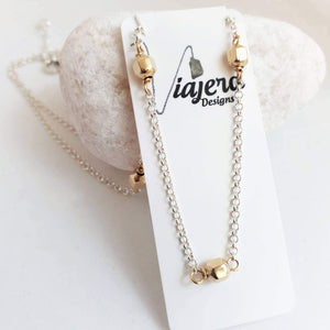 Mixed Metal Necklace | 14k Gold Fill | Sterling Silver