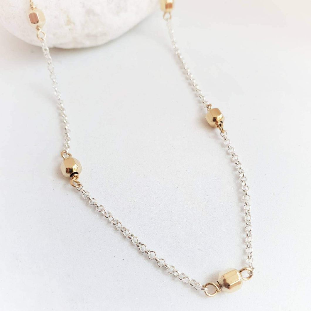 Mixed Metal Necklace | 14k Gold Fill | Sterling Silver
