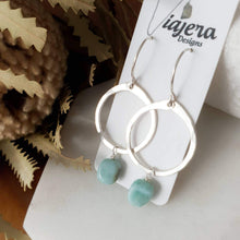 Load image into Gallery viewer, Drop Circle Earrings | Larimar | Sterling Silver