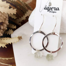 Load image into Gallery viewer, Drop Circle Earrings | Green Amethyst | Sterling Silver