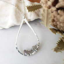 Load image into Gallery viewer, Teardrop Pendant Necklace | Sapphire | Sterling Silver